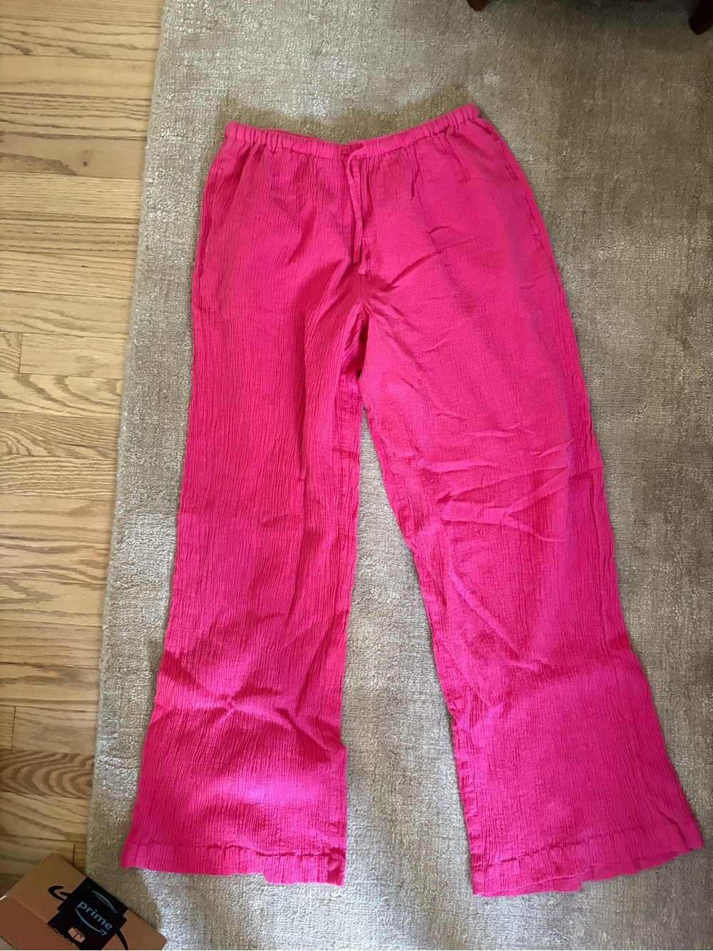 next Hot Pink Wide-Leg Drawstring Pants